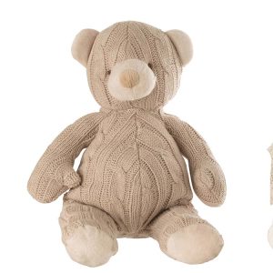 Beer gebreid katoen beige