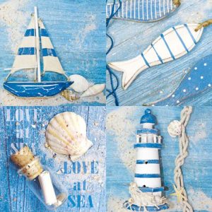 Papieren servetten 'Love at Sea'